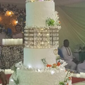 WHITE WEDDING CAKE 3 STEP WITH DUMMY